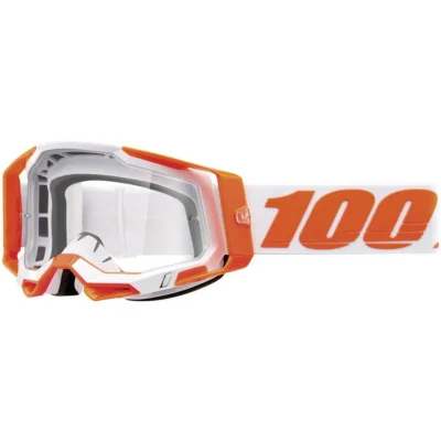 Gogle Racecraft 2 Orange pomarańczowy/biały szybka przeźroczysta - 100 Procent