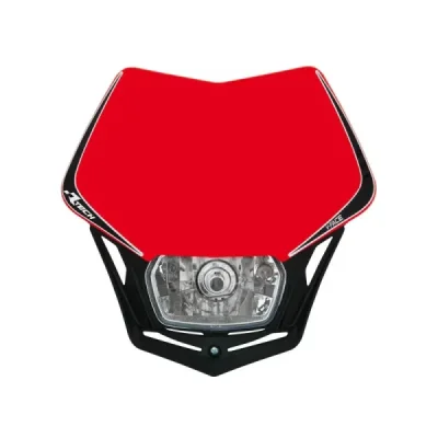 Lampa przednia Racetech V-FACE czerwony czarny (MASKRSNR008)