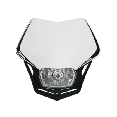 Lampa przednia Racetech V-FACE biały czarny (MASKBNNR008)