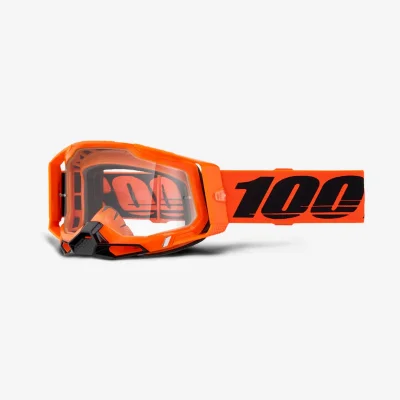 Gogle Racecraft 2 Neon Orange pomarańczowy/czarny szybka przeźroczysta - 100 Procent