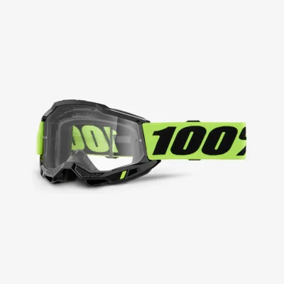 Gogle Accuri 2 Neon Yellow żółty fluo/czarny szybka przeźroczysta - 100 Procent