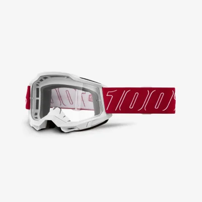 Gogle Accuri 2 Redline czerwony/biały szybka przeźroczysta - 100 Procent Gogle Accuri 2 Redline czerwony/biały szybka przeźroczysta - 100 Procent