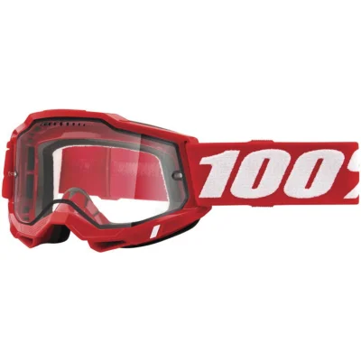 Gogle Accuri 2 Enduro Moto Red czerwony/biały szybka przeźroczysta podwójna - 100 Procent Gogle Accuri 2 Enduro Moto Red czerwony/biały szybka przeźroczysta podwójna - 100 Procent