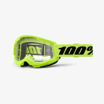Gogle Strata 2 Neon Yellow żółty fluo/czarny szybka przeźroczysta - 100 Procent