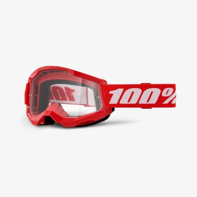 Gogle Strata 2 Red czerwony/biały szybka przeźroczysta - 100 Procent