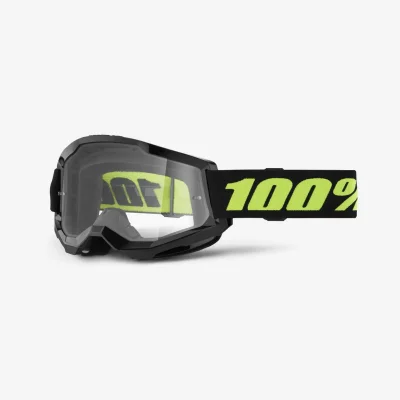 Gogle Strata 2 Solar Eclipse czarny/żółty fluo szybka przeźroczysta - 100 Procent