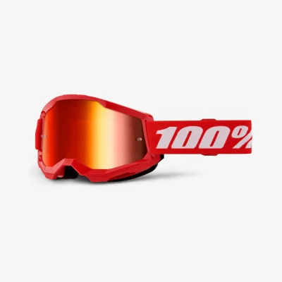 Gogle Strata 2 Red czerwony/biały szybka czerwone lustro - 100 Procent