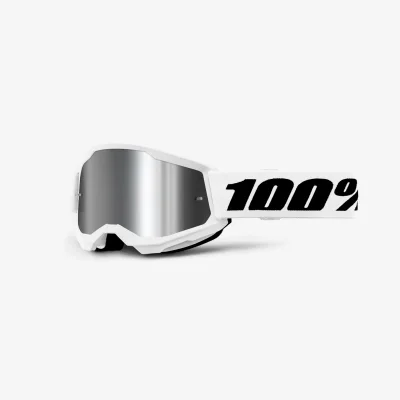 Gogle Strata 2 White biały/czarny szybka srebrne lustro - 100 Procent
