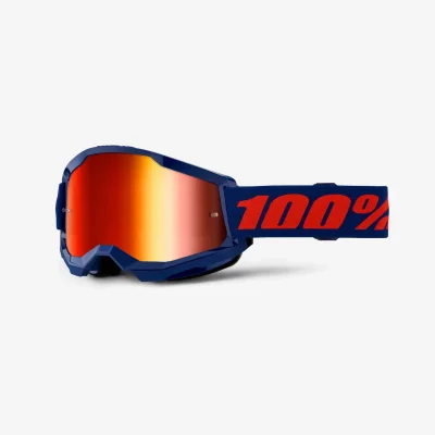 Gogle Strata 2 Navy granatowy/czerwony szybka czerwone lustro - 100 Procent