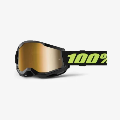 Gogle Strata 2 Solar Eclipse czarny/żółty fluo szybka złote lustro - 100 Procent