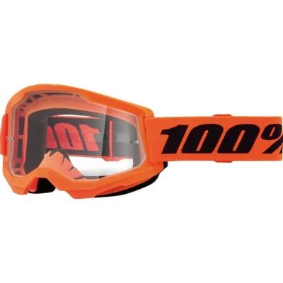 Gogle Strata 2 Youth Junior Neon Orange pomarańczowy/czarny szybka przeźroczysta - 100 Procent