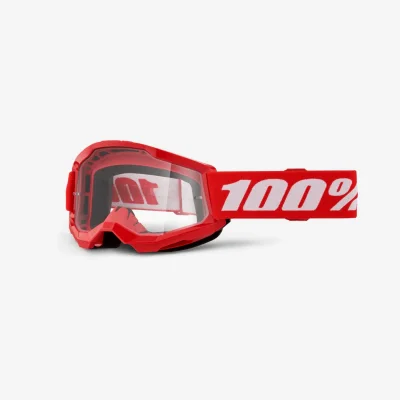 Gogle Strata 2 Youth Junior Red czerwony/biały szybka przeźroczysta - 100 Procent
