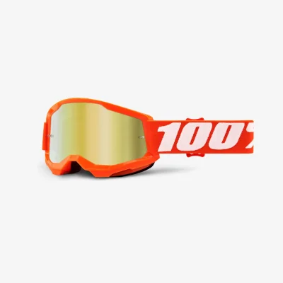 Gogle Strata 2 Youth Junior Orange pomarańczowy/biały szybka złote lustro - 100 Procent
