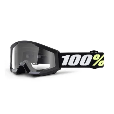 Gogle Strata Mini Black dziecięce czarny szybka przeźroczysta anti-fog - 100 Procent