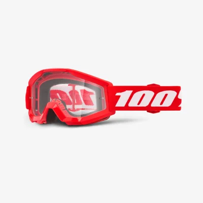Gogle Strata Mini Red dziecięce czerwony/czarny szybka przeźroczysta - 100 Procent