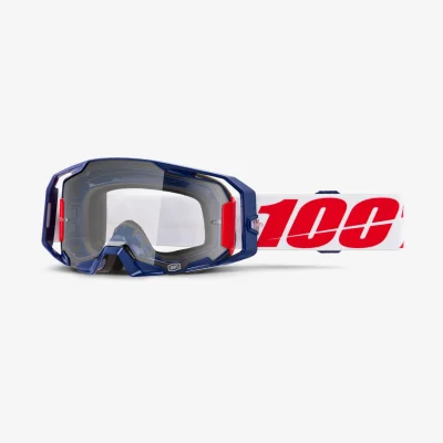 Gogle Armatic Mach Z niebieski/czerwony/biały szybka przeźroczysta - 100 Procent Gogle Armatic Mach Z niebieski/czerwony/biały szybka przeźroczysta - 100 Procent