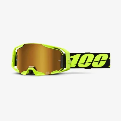Gogle Armatic Neon Yellow żółty fluo/czarny szybka złote lustro - 100 Procent Gogle Armatic Neon Yellow żółty fluo/czarny szybka złote lustro - 100 Procent