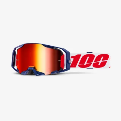 Gogle Armatic Mach Z niebieski/czerwony/biały szybka czerwone lustro - 100 Procent Gogle Armatic Mach Z niebieski/czerwony/biały szybka czerwone lustro - 100 Procent