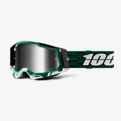 Gogle Racecraft 2 Milori zielony/czarny szybka srebrne lustro - 100 Procent