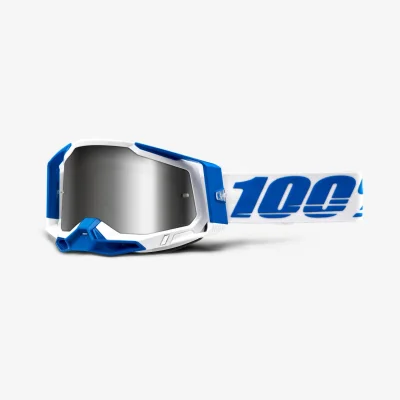 Gogle Racecraft 2 Isola biały/niebieski szybka srebrne lustro - 100 Procent