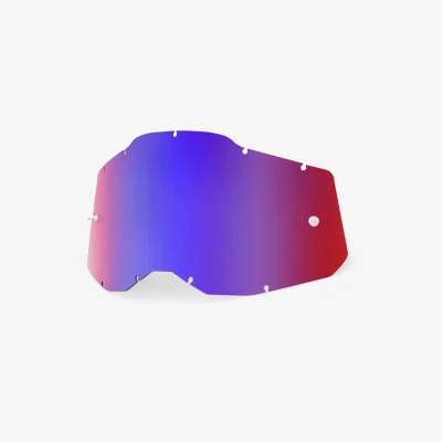 Szybka do gogli Racecraft 2/Accuri 2/Strata 2 czerwone/niebieskie lustro - 100 Procent