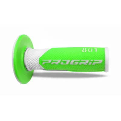 Manetki PG801 dwuskładnikowe biały/zielony fluo 22+25mm dł.115mm off road - PRO GRIP