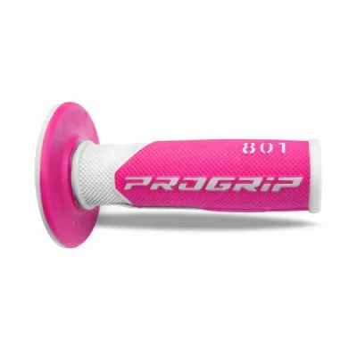 Manetki PG801 dwuskładnikowe biały/fuksja fluo 22+25mm dł.115mm off road - PRO GRIP