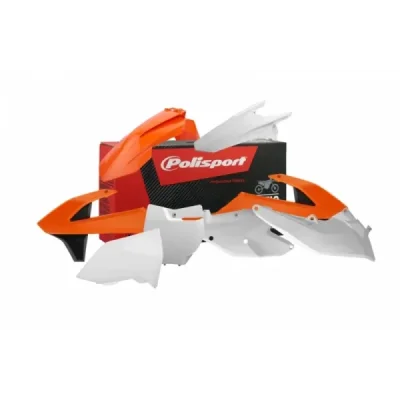 Zestaw plastików Body Kit Polisport pomarańczowo biały (90679) Zestaw plastików Body Kit Polisport pomarańczowo biały (90679)