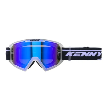 Gogle Track+ dziecięce przeźroczysty/czarny szybka niebieskie lustro - Kenny Racing