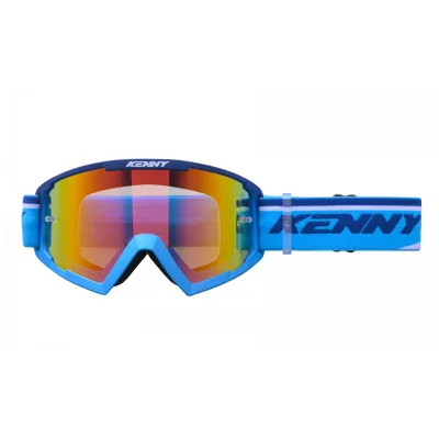 Gogle Track+ niebieski/biały szybka czerwone lustro - Kenny Racing