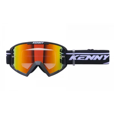 Gogle Track+ czarny/biały szybka czerwone lustro - Kenny Racing Gogle Track+ czarny/biały szybka czerwone lustro - Kenny Racing