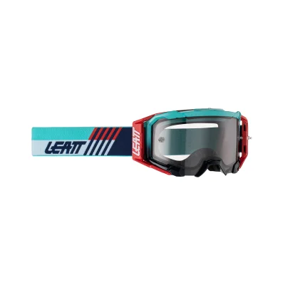 Gogle Velocity 5.5 Aqua Light Grey czerwony/granatowy/niebieski szybka dymione lustro szara - Leatt
