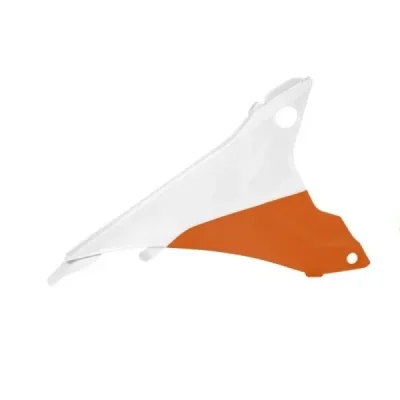 Osłony filtra powietrza Racetech KTM EXC 125-500 EXCF 250 pomarańczowo-biała (FIKTMBNARDX14)