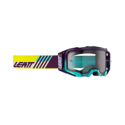 Gogle Velocity 5.5 Indigo Light Grey fioletowy/niebieski/żółty fluo szybka dymione lustro szara - Leatt