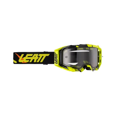 Gogle Velocity 5.5 Tiger Light Grey żółty fluo/czarny szybka dymione lustro szara - Leatt