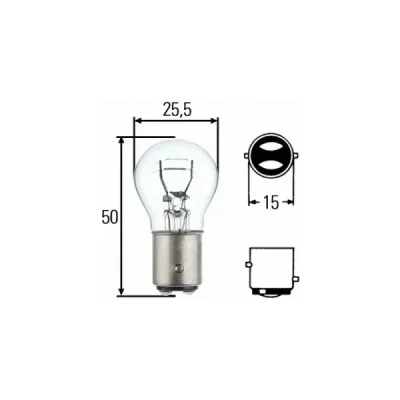 Żarówka 8GD P21/5W 12V BAY15D HELLA - OSRAM