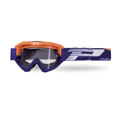 Gogle Riot LS pomarańczowy fluo/niebieski szybka przeźroczysta - Progrip Gogle Riot LS pomarańczowy fluo/niebieski szybka przeźroczysta - Progrip