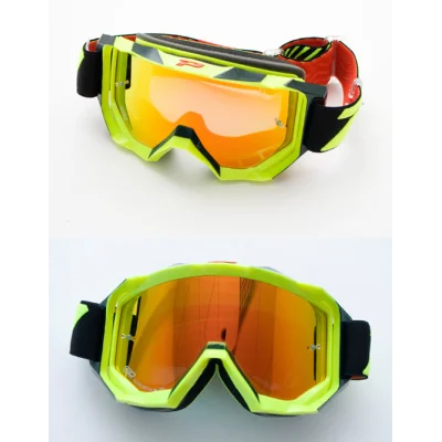 Gogle Venom FL żółty fluo/czarny szybka czerwona lustrzana - Progrip Gogle Venom FL żółty fluo/czarny szybka czerwona lustrzana - Progrip