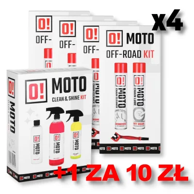 Zestaw 4+1 off road chain care and protection 2+1 z szczotką + care protection and shine moto - O-MOTO