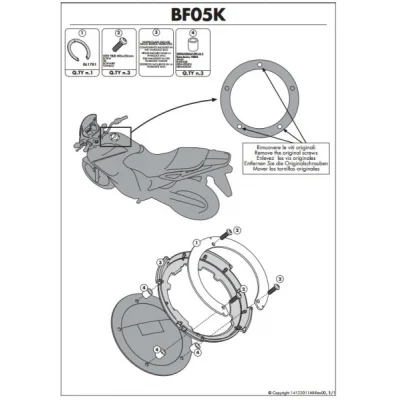 Mocowanie Tanklock Yamaha/MV/Cagiva - Kappa Mocowanie Tanklock Yamaha/MV/Cagiva - Kappa