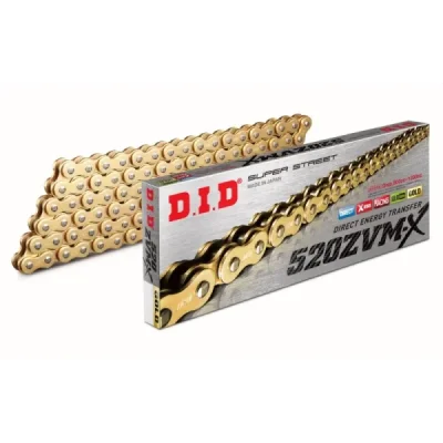 Łańcuch napędowy DID 520 ZVMX 110 X-Ring G&G otwarty z zakuwką złoty - DID520ZVMXG&G-110 Łańcuch napędowy DID 520 ZVMX 110 X-Ring G&G otwarty z zakuwką złoty - DID520ZVMXG&G-110