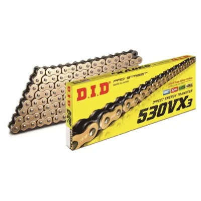 Łańcuch napędowy DID 530VX3/106 X-Ring G&B otwarty z zakuwką Łańcuch napędowy DID 530VX3/106 X-Ring G&B otwarty z zakuwką