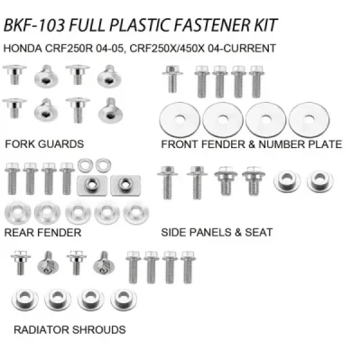 Accel Komplet Śrub Do Plastików Honda Crf 250R '04-05, Crf 250/450X '04-20 (Bkf-103) Accel Komplet Śrub Do Plastików Honda Crf 250R '04-05, Crf 250/450X '04-20 (Bkf-103)
