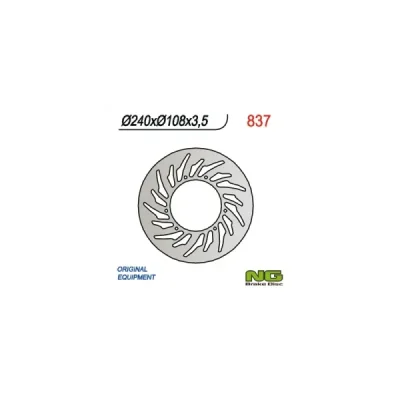 Tarcza hamulcowa NG przód Yamaha DT 50R 03-08 XT 125R 05-08 MBK 50X-LIMIT 03-05 (NG837) Tarcza hamulcowa NG przód Yamaha DT 50R 03-08 XT 125R 05-08 MBK 50X-LIMIT 03-05 (NG837)