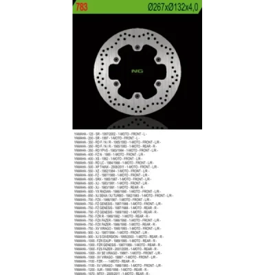 Tarcza hamulcowa NG przód/tył Yamaha XJ 600 900 XJR1300 MT01 XV 750 1100 (NG783) Tarcza hamulcowa NG przód/tył Yamaha XJ 600 900 XJR1300 MT01 XV 750 1100 (NG783)