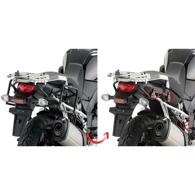 Stelaż kufrów bocznych szybkiego montażu Monokey Suzuki DL 1000 V-Strom '14-'19 pod kufry K-Venture Alu/K'Mission Alu - Kappa Stelaż kufrów bocznych szybkiego montażu Monokey Suzuki DL 1000 V-Strom '14-'19 pod kufry K-Venture Alu/K'Mission Alu - Kappa