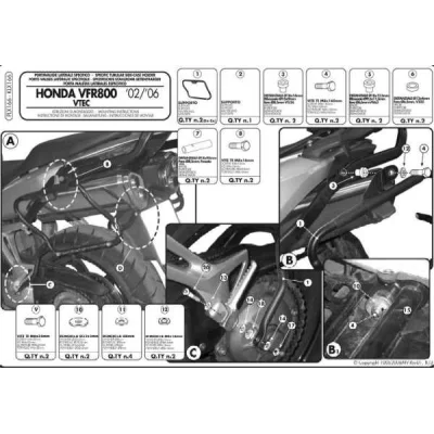 Stelaż kufrów bocznych Monokey Side Honda VFR 800 tylko pod kufry K33N K'Road - Kappa Stelaż kufrów bocznych Monokey Side Honda VFR 800 tylko pod kufry K33N K'Road - Kappa