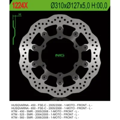 Tarcza hamulcowa NG przód KTM 450 525 560 SMR Husqvarna (NG1224X) Tarcza hamulcowa NG przód KTM 450 525 560 SMR Husqvarna (NG1224X)