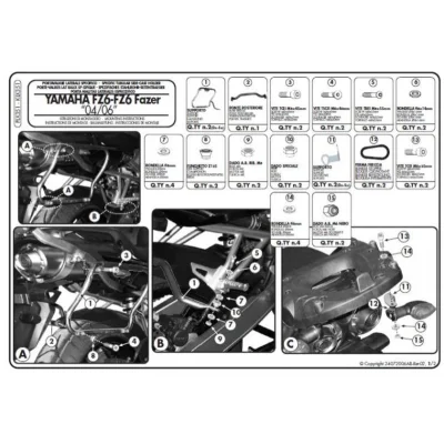 Stelaż kufrów bocznych Monokey Side Yamaha FZ6/Fazer '04-'06 tylko pod kufry K33N K'Road - Kappa Stelaż kufrów bocznych Monokey Side Yamaha FZ6/Fazer '04-'06 tylko pod kufry K33N K'Road - Kappa