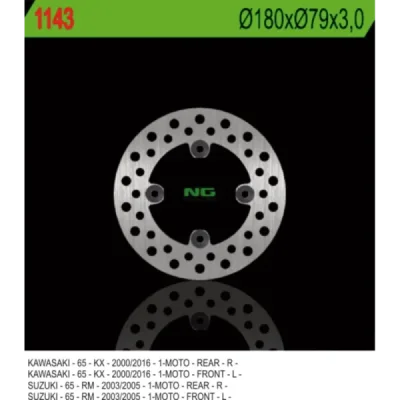 Tarcza hamulcowa NG przód/tył Kawasaki KX 65 00-16 Suzuki RM 65 03-05 (NG1143) Tarcza hamulcowa NG przód/tył Kawasaki KX 65 00-16 Suzuki RM 65 03-05 (NG1143)